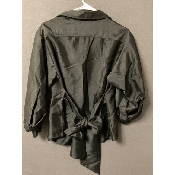 Amitie Black Polyester Blouse Lightweight Long Sleeve Size S Romantic Dark Goth - Picture 7 of 7